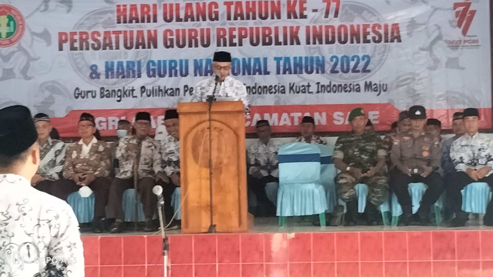 UPACARA PERINGATAN HUT PGRI KE-77 DAN HARI GURU NASIONAL DI KECAMATAN SALE